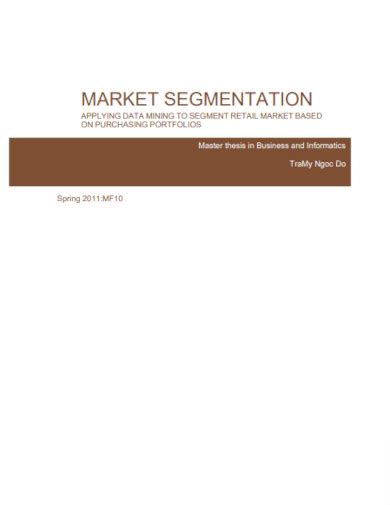 Image result for Example of Market Segmentation Report
