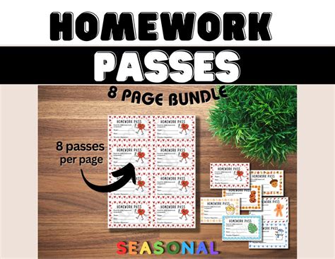 Image result for Homework Pass Printable