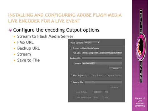 Toradh íomhá ar Live Flash Media Encoder