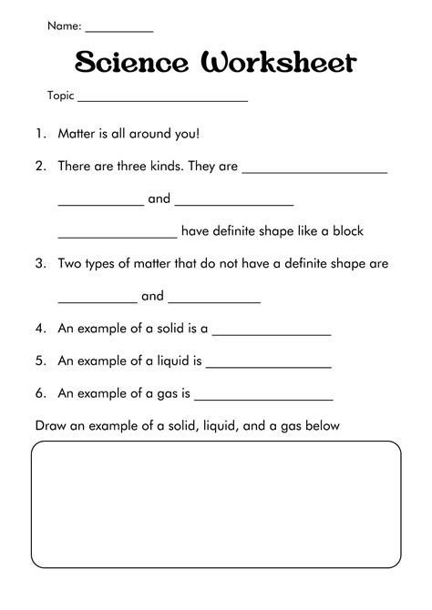 Image result for Science Worksheet