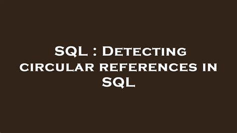 Toradh íomhá ar SQL Circular Table Reference