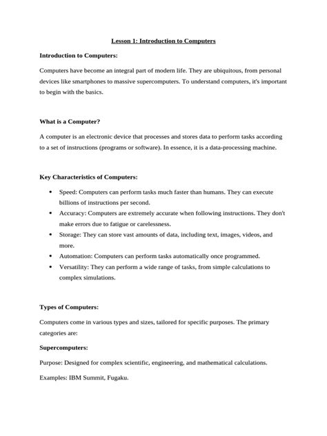 Image result for Lesson 1 Introduction to Computers