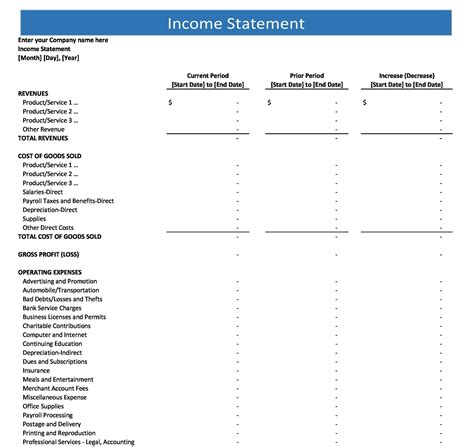 Image result for Single Step Income Statement Template