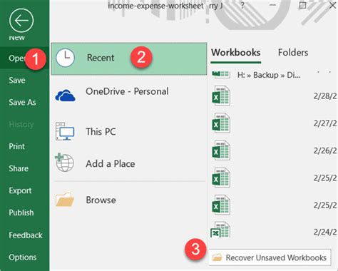 How to Recover Unsaved Excel File に対する画像結果