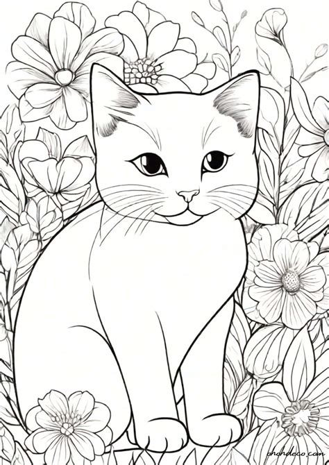 Spring Cat Coloring Pages に対する画像結果
