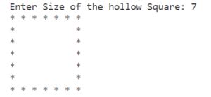 Image result for Python Program to Print Hollow Square Pattern