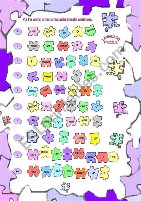 Image result for Classroom Language Puzzle Activity