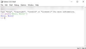 Toradh íomhá ar Python Basic Sample Code Hello