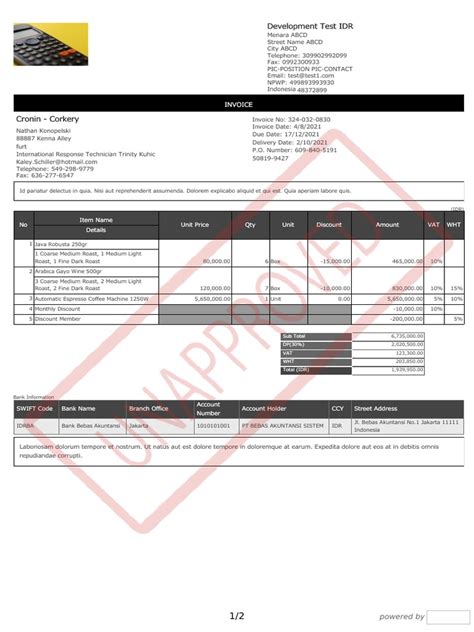 Image result for Invoice PDF for Testing