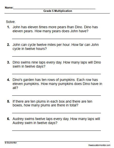 Multiplication Problem Solving Grade 5 に対する画像結果