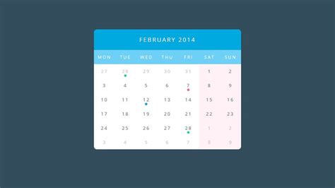 HTML Calendar Design with Code Internal CSS に対する画像結果