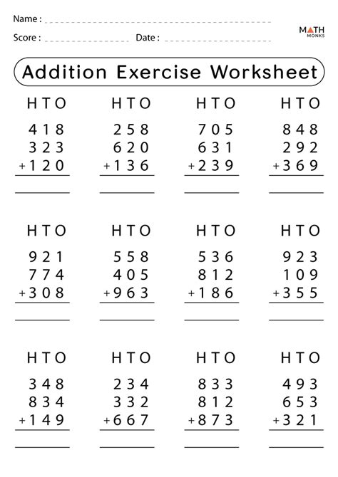 Image result for 3rd Grade Adding Worksheets