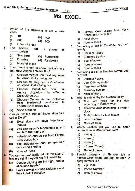 Image result for Excel Basic MCQs