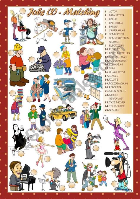 Image result for Jobs Matching Worksheet