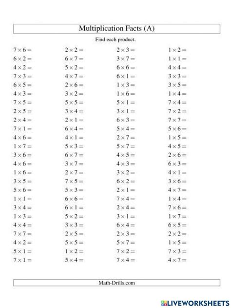 Multiplication Drill Worksheets に対する画像結果