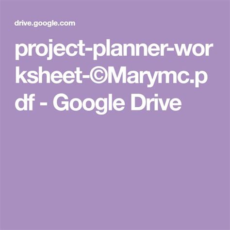 Project Planner Worksheet માટે ઇમેજ પરિણામ