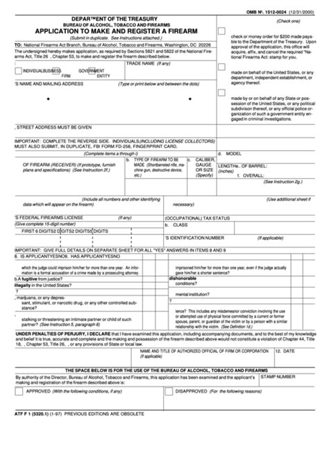 Image result for ATF Form 1 Instructions