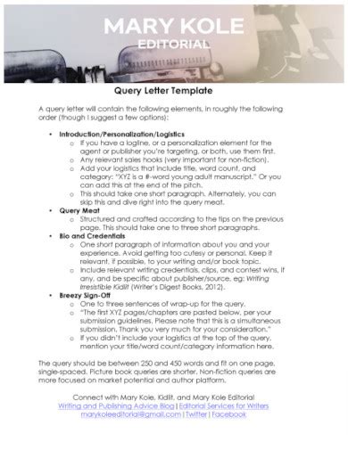 Afbeeldingsresultaten voor Examples of Query Letters