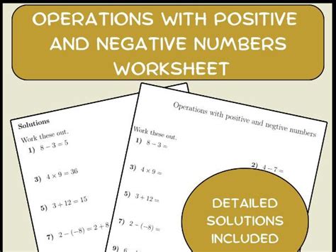 Negative Numbers Worksheet All Operations に対する画像結果