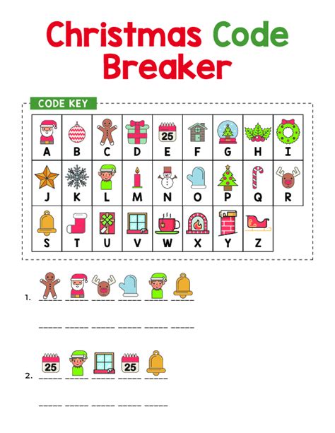 Image result for Christmas Code Breaker Printable
