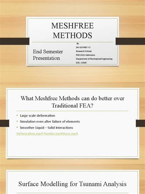 Meshfree Methods に対する画像結果