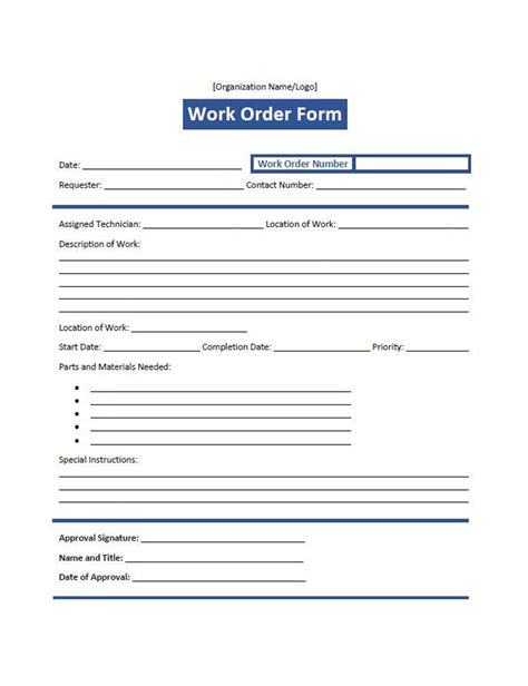 Image result for Maintenance Work Order Request Form