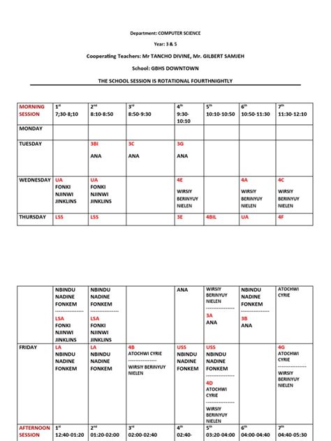 Image result for Computer Room Timetable