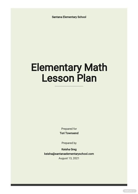 Image result for Math Lesson Plan Template Word