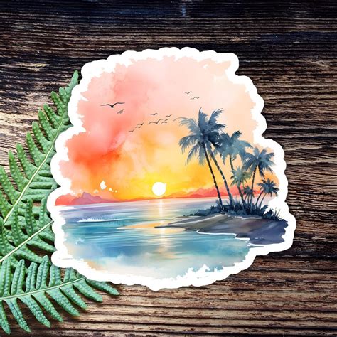 Image result for Palm Tree Sunset Sticker