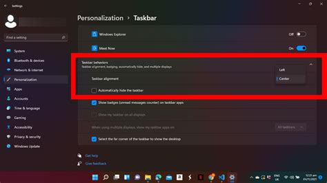 Image result for Taskbar Properties Windows 11
