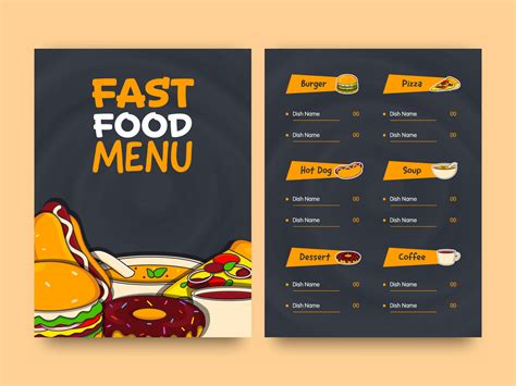 Image result for Empty Fast Food Menu