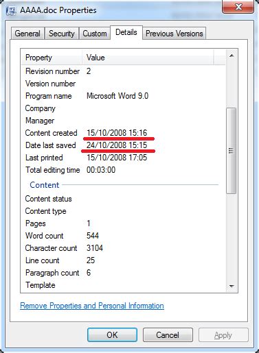 Toradh íomhá ar File Properties Dialogue Box