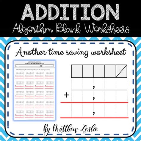 Image result for Addition Worksheets Algorithm Stage 6