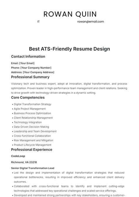 Image result for Java Developer Resume Template Free Download ATS Friendly