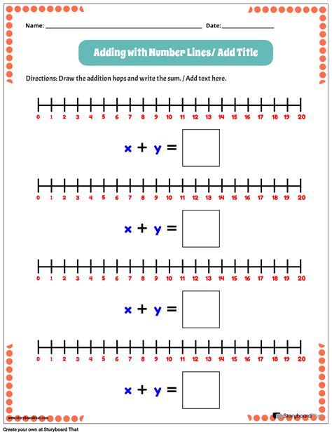 Number Line Addition Worksheets PDF に対する画像結果
