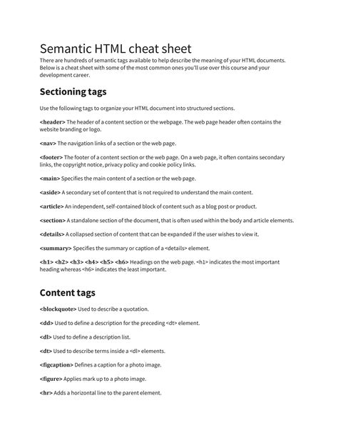Afbeeldingsresultaten voor HTML Cheat Sheet Template