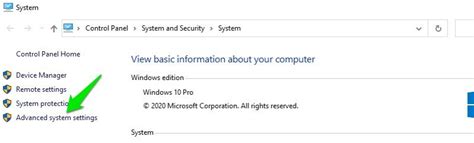 Advanced system settings Windows 10 に対する画像結果