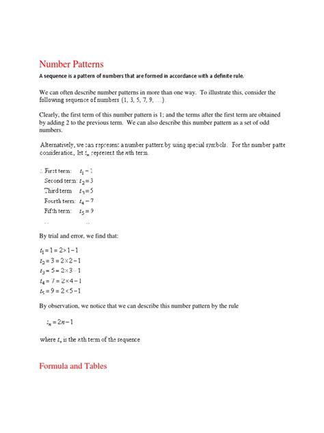 Toradh íomhá ar Types of Number Patterns