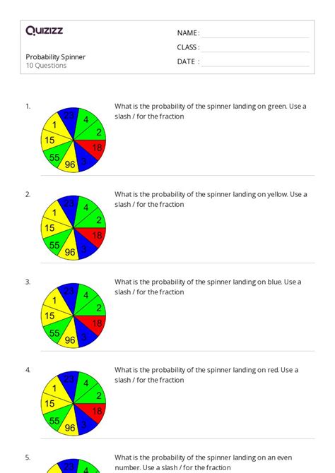 Toradh íomhá ar Basic Probability Math Answers Sheet