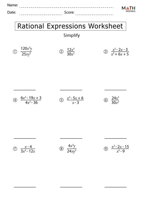 Simplifying Rational Functions Worksheet に対する画像結果