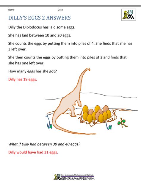 3rd Grade Math Problems and Answers に対する画像結果