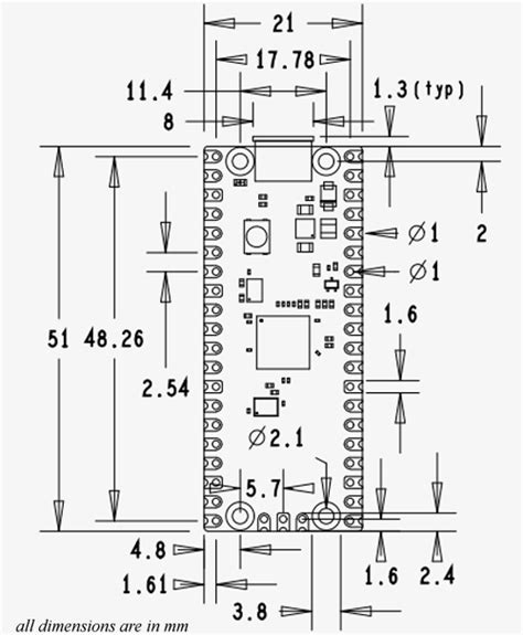 Toradh íomhá ar Raspberry Pi 4 Dimensions Drawing