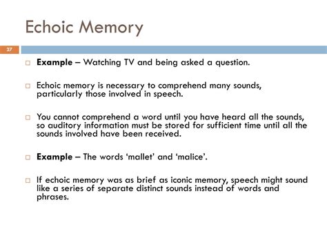 Image result for Example of Echoic Memory