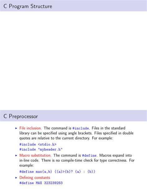 Toradh íomhá ar C Program Structure Examples