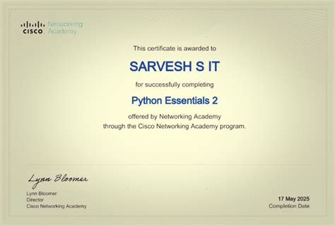 Image result for Cisco Python Certificate