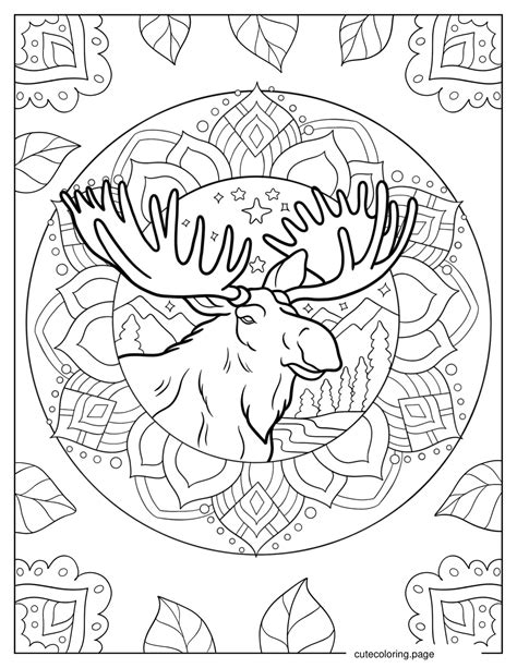Toradh íomhá ar Moose Head Vector Coloring Page
