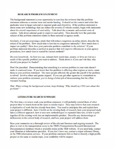 Research Project Problem Statement Example に対する画像結果