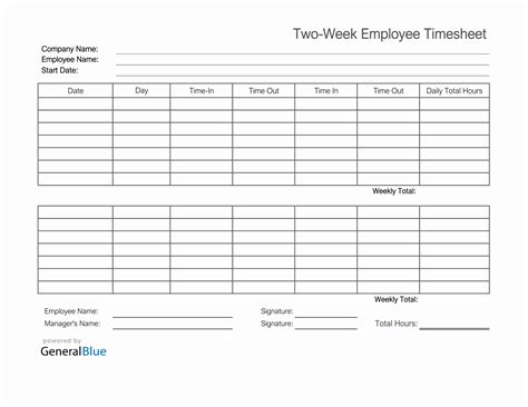Image result for Printable 2 Week Work Schedule