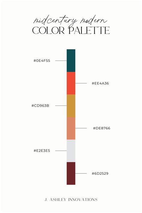 Mid Century Modern Color Palette Hex Code に対する画像結果