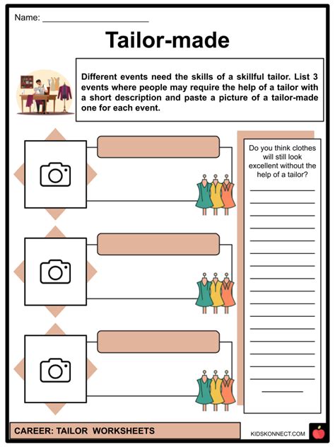 Image result for Tailor Tools Worksheet